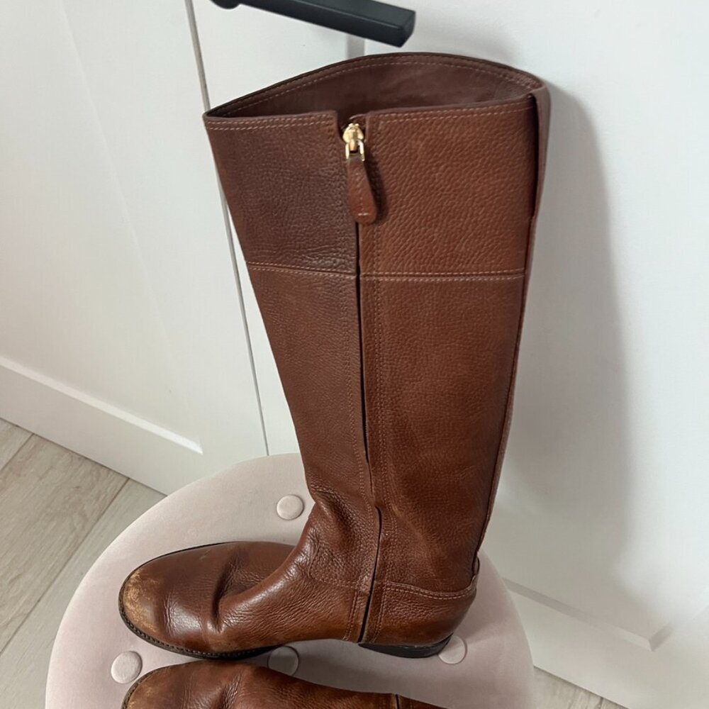Tory Burch Brown Leather Riding Boots Size 9 - Picture 9 of 9